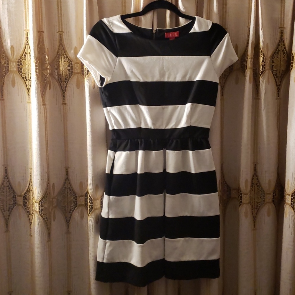 Black and white Elle cotton mini dress